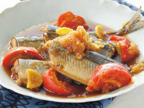 さんまのトマポン煮